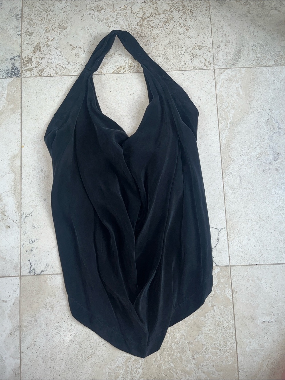 Stunning Ixos Italy Black Draped Halter Top Sz 40 - Very Rick Owens!